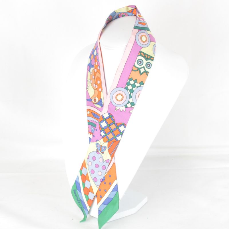 Hermes Twilly Whispering In The Woods Scarf With Box Silk Multicolor Pop