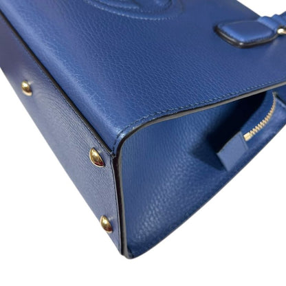 Gucci Outlet Interlocking G Soho Shoulder Bag Leather 607722 Blue Women's Gucci