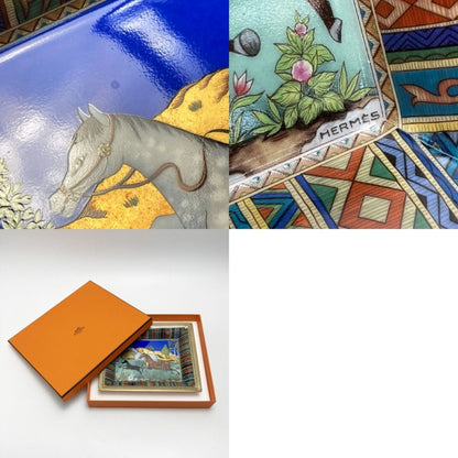 Hermes Chevaldrian Viduposh Square Plate Horse Porcelain Accessory Case Box