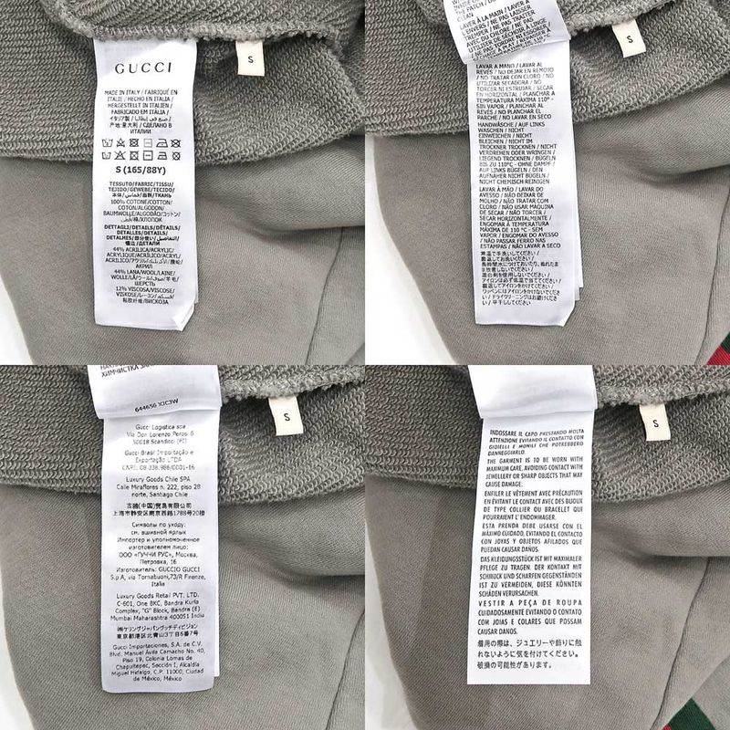 Gucci Half Zip Sweat Parka S Gray 644656 100% Cotton Long Sleeve
