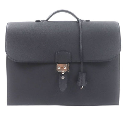 Hermes Sac A Depeches 38 Togo Silver Hardware Leather Briefcase Black With K