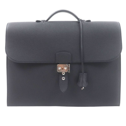 Hermes Sac A Depeches 38 Togo Silver Hardware Leather Briefcase Black With K