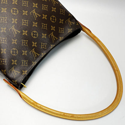 Louis Vuitton Monogram Looping M51145 Brown Handbag Ladies Gold Hardware