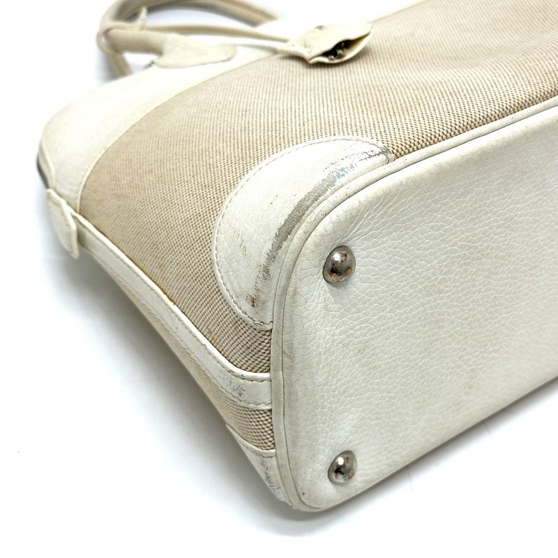 Hermes Handbag Bollide 35 Toile Ash White