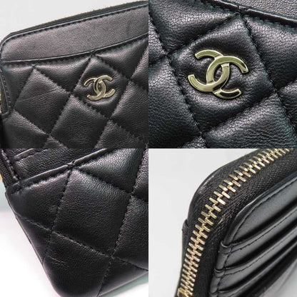 Chanel Classic Zip Coin Purse Ap2061 Black Lambskin Gdhardware