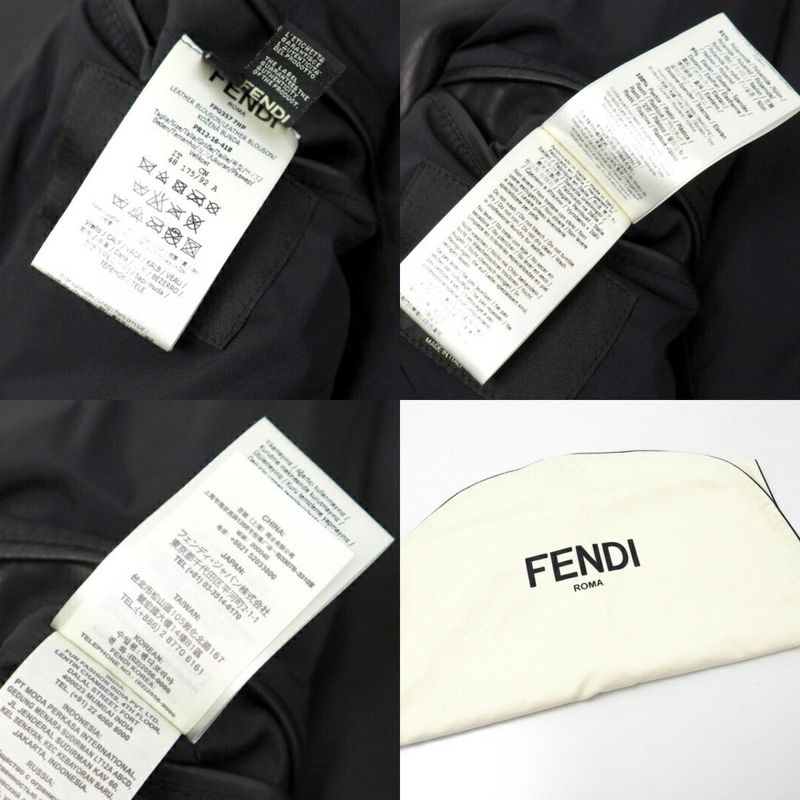 Fendi Monster Jacket Size 48 Bugs Studded Leather Single Riders Jacket Made In