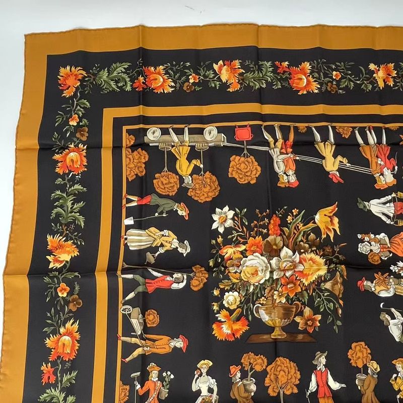 Hermes Carre 90 Gardener's Roy Silk Scarf Yellow