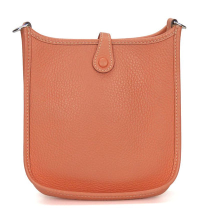 Hermes Shoulder Bag Evelyn TPM Togo Salmon Pink Red Silver Hardware □Q Engraved