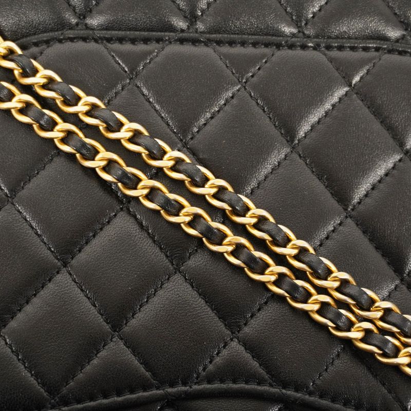 Chanel Shoulder Bag Girl Chanel Lambskin Black Gold Hardware Women
