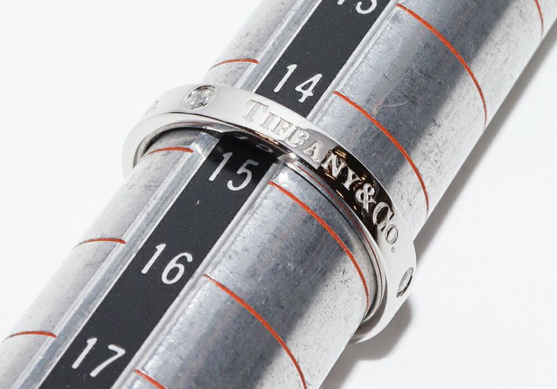 Tiffany & Co Ring Pt950 Diamond 3P (007ct) T&CO Band Ring Flat Band Ring Width