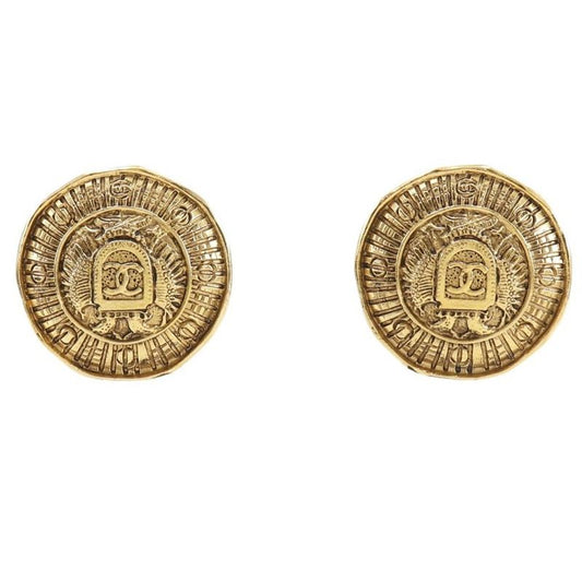 Chanel Coco Mark Vintage Gold Plated Ladies 23.2g Earring