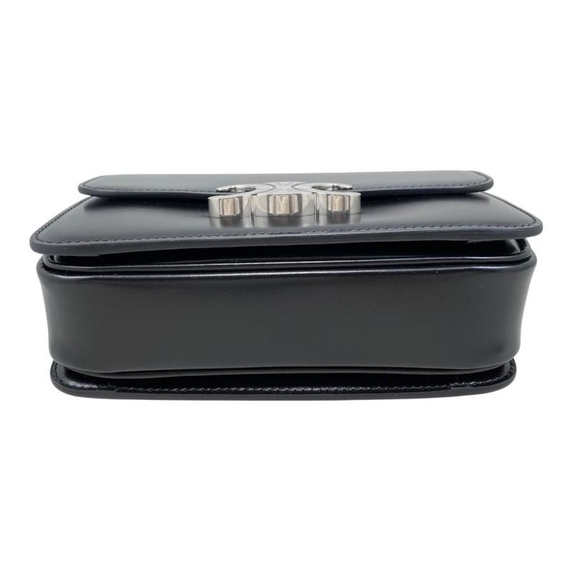 Celine Shoulder Bag Teen Triomphe Bag 188423bf4.38si Shiny Calfskin Black