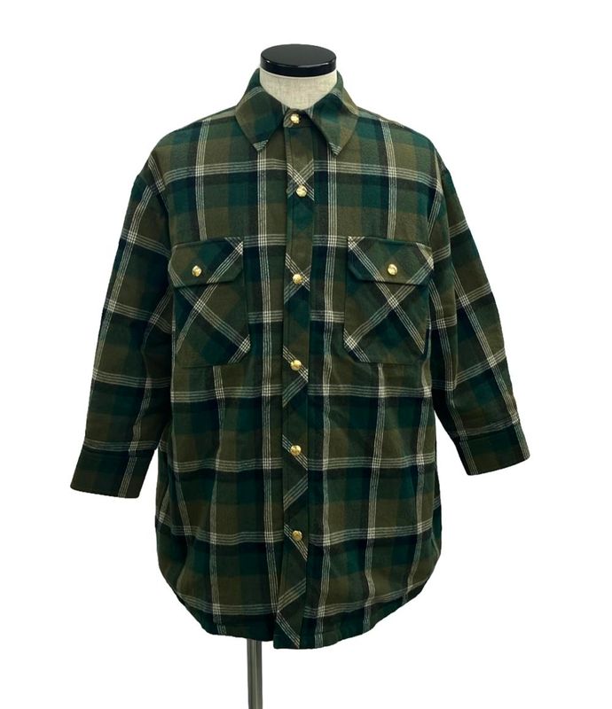 Celine Checked Oversize D Shirt Jacket Quilted Lined 2w655150r Men's Size 34 (S)