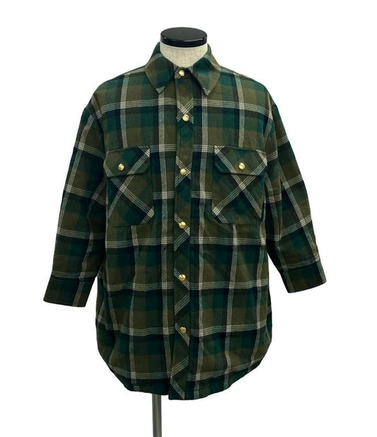 Celine Checked Oversize D Shirt Jacket Quilted Lined 2w655150r Men's Size 34 (S)