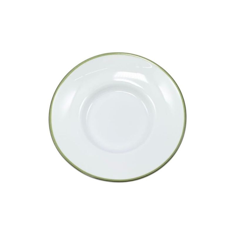 Hermes Teacup Rhythm Asian Teacup and Saucer with Lid H Logo Green White Hermes