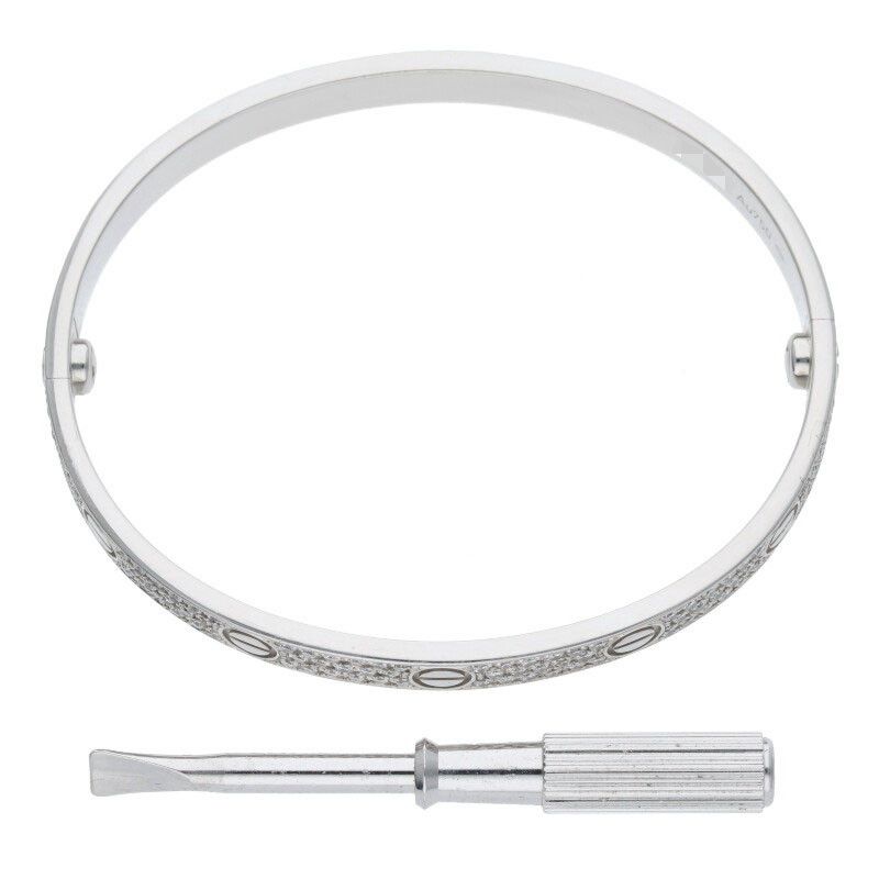 Cartier New Shape LOVE Bracelet Love Bracelet 18K White Gold After Diamond