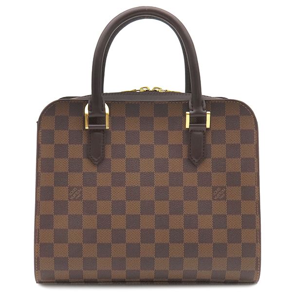Louis Vuitton Handbag Triana Damier Canvas Damier Ebene Gold Hardware Brown