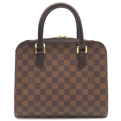 Louis Vuitton Handbag Triana Damier Canvas Damier Ebene Gold Hardware Brown