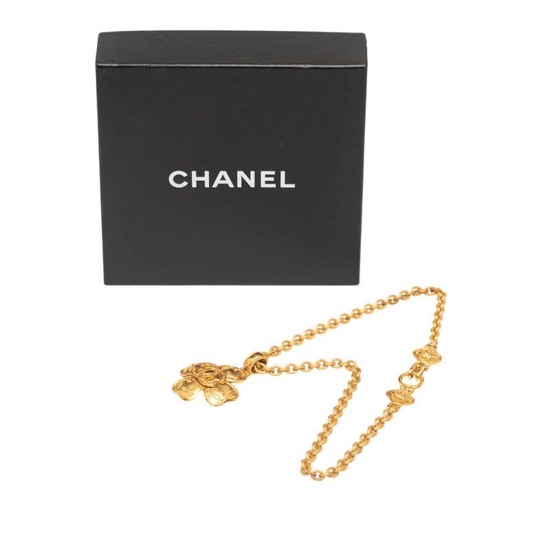 Chanel Vintage Coco Mark Four Leaves Clover Motif Gold Plated Ladies Chanel