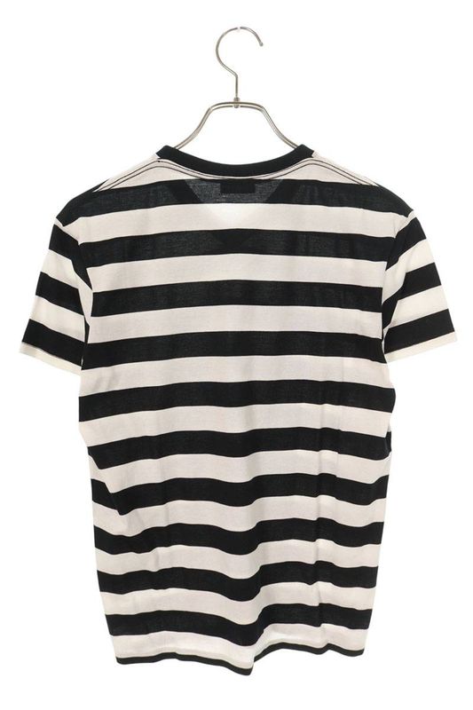 Saint Laurent Paris 316154 Y1lws V-neck Striped T-shirt Men's XS