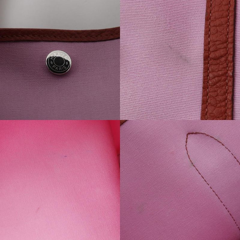 Hermes Garden Party PM Toile Officier Pink/red Y Ladies Tote Bag