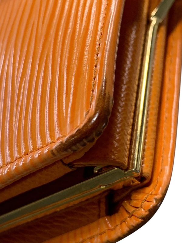 2841 Louis Vuitton Porte Monet Vieux Viennois Epi Orange Clasp M6324h Preowned