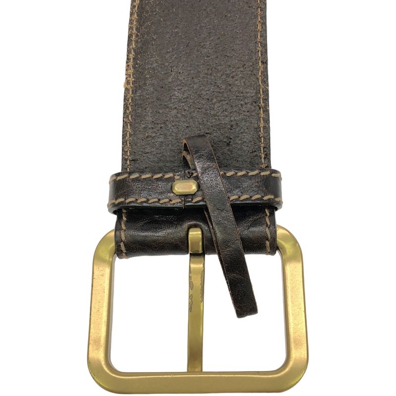 Gucci Square Buckle Leather Belt 124303 214351 Brown 90