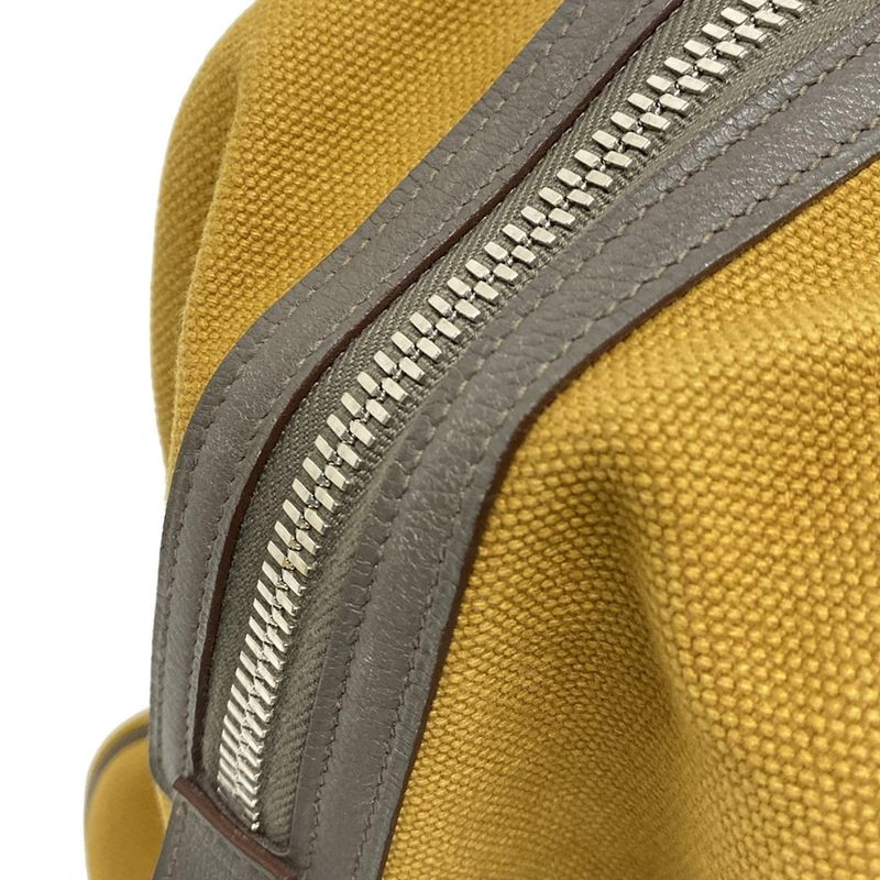 Hermes Boston Bag Arion 50 Light Brown And Dark Gray Silver Hardware Leather