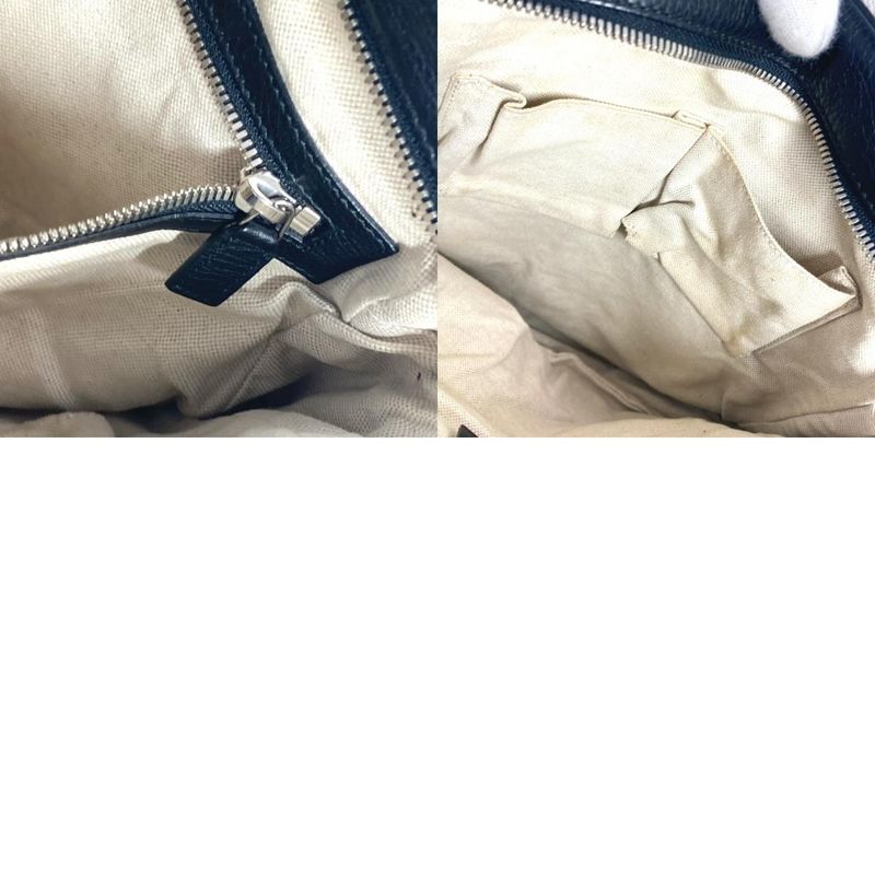 Gucci Shoulder Bag Logo Interlocking G 337084 Leather Black