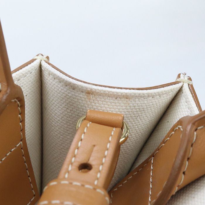 Celine Mini Vertical Cabas Handbag Canvas Calf Womens