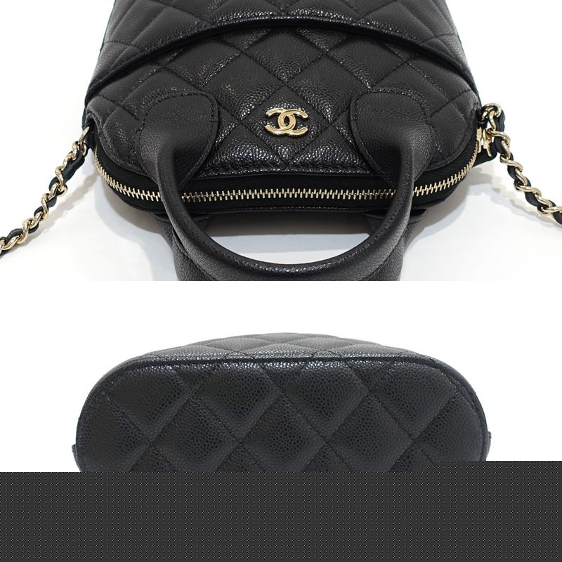 Chanel Chain Clutch Bag 2WAY Bag Caviar Skin Black Chien Pangold