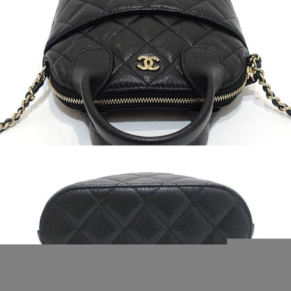 Chanel Chain Clutch Bag 2WAY Bag Caviar Skin Black Chien Pangold