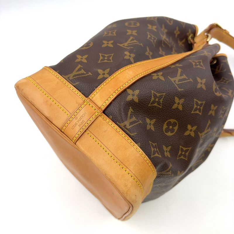 Louis Vuitton Noe Monogram Leather × PVC Brown Shoulder Bag Gold M42224