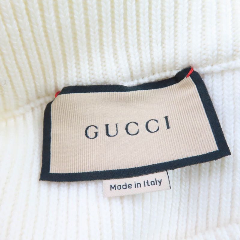 Gucci 758097 Wool Knit Pants With Logo Bottoms White S Genuine