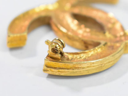 Authentic Chanel Coco Mark Rhinestone Brooch GP Gold Plated Coco Mark Accessorie