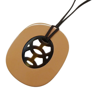 Hermes Necklace Lift GM Buffalo Horn Ladies Branded Pendant Buffalo Horn