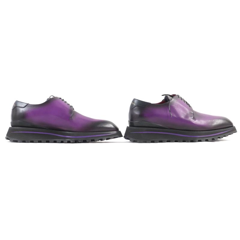 Louis Vuitton Congrès Line Plain Toe Derby Shoes Leather Shoes Purple Gradient