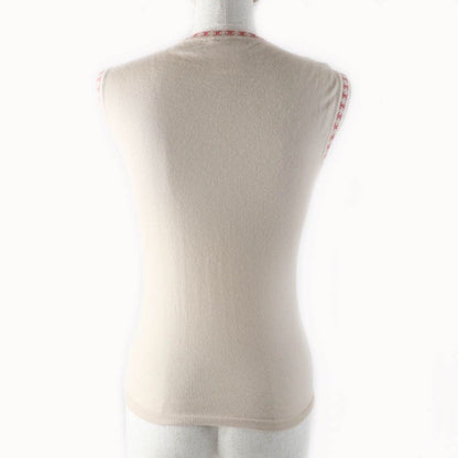 CHANEL Vintage 01S P17962 100% Cashmere Coco Mark Cardigan + Sleeveless Knit