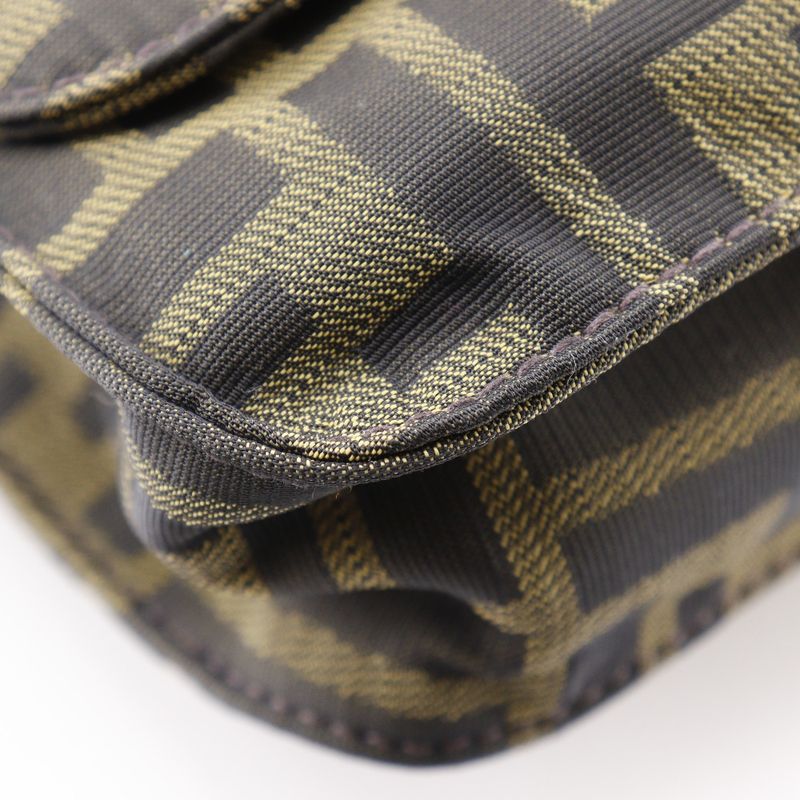 Fendi Zucca Nylon Canvas Brown Unisex Shoulder Bag