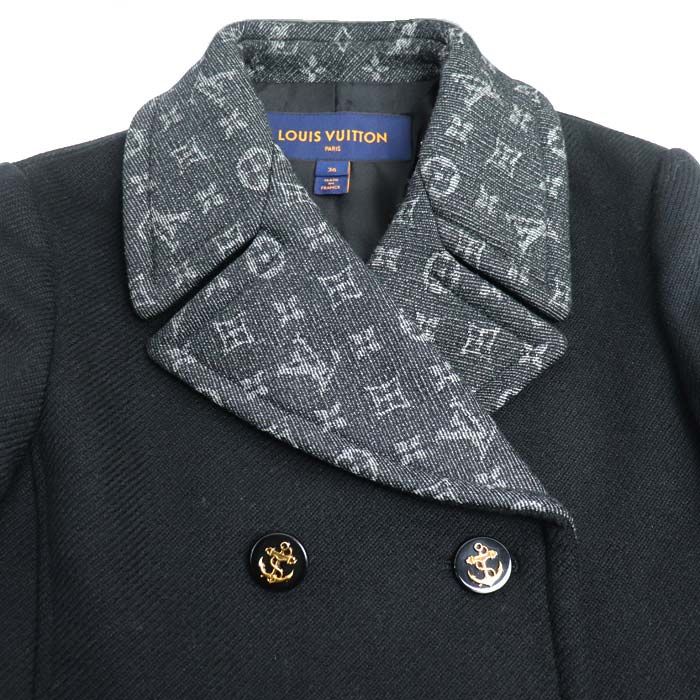 Louis Vuitton Pea Coat Black Fnco15ov0 36 Ladies Preowned