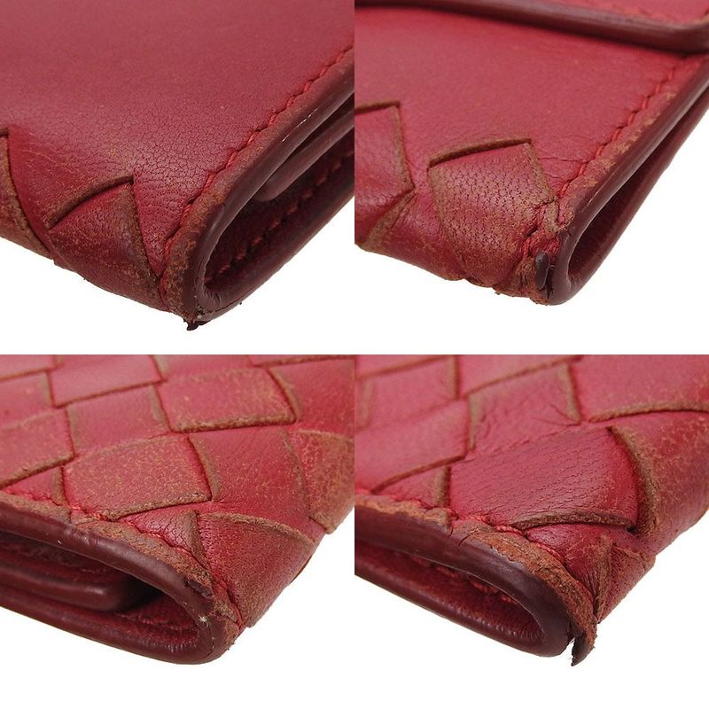 Bottega Veneta Key Case 6-stack Intrecciato Woven Red Leather Red Leather Small