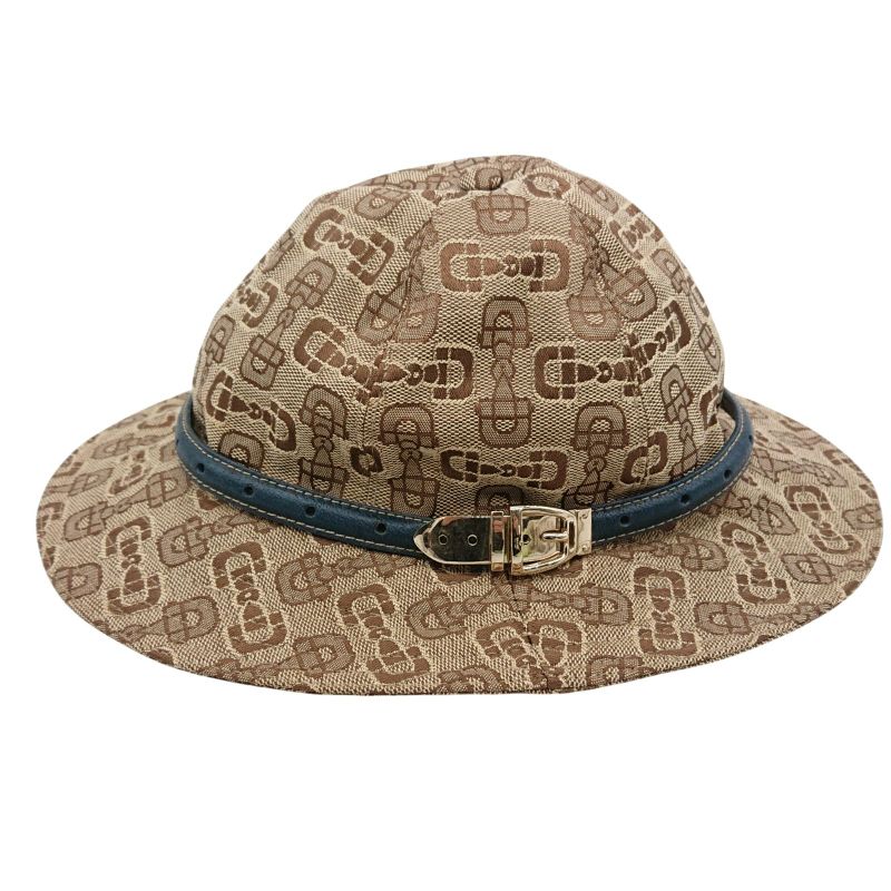 Gucci Bucket Hat Horsebit Brown Beige Green Size M