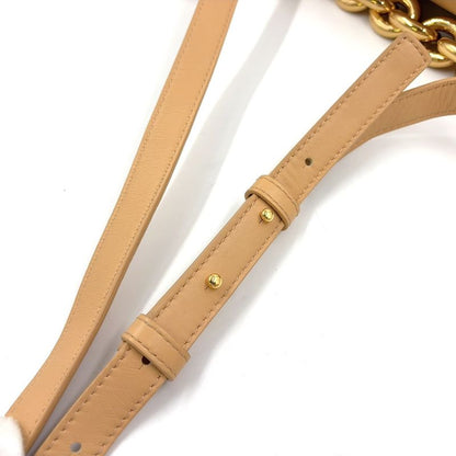 Bottega Veneta Mount Envelope 2WAY Chain Shoulder Leather Beige Handbag Gold