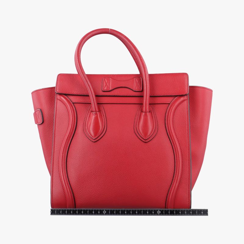 Celine Luggage Micro Shopper Red Leather U-at-0124 U-cu-0124