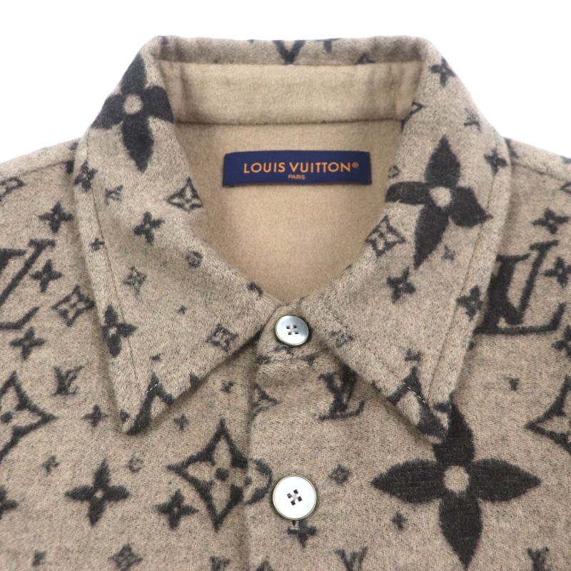  Louis Vuitton 2025 Hsb39w Wool Silk Cashmere Logo Button Monogram Shirt