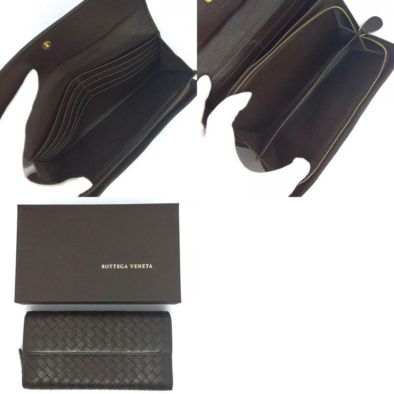 Bottega Veneta Intrecciato Long Wallet Leather 150509 Brown
