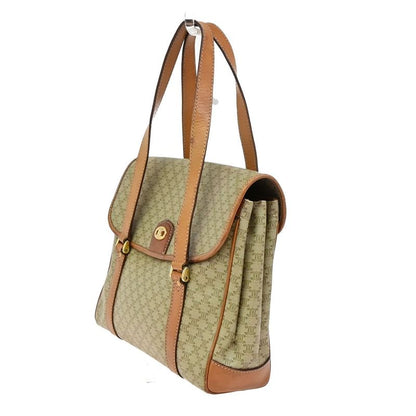 Celine Shoulder Bag Macadam Pattern Pvcleather Beige 64ka847