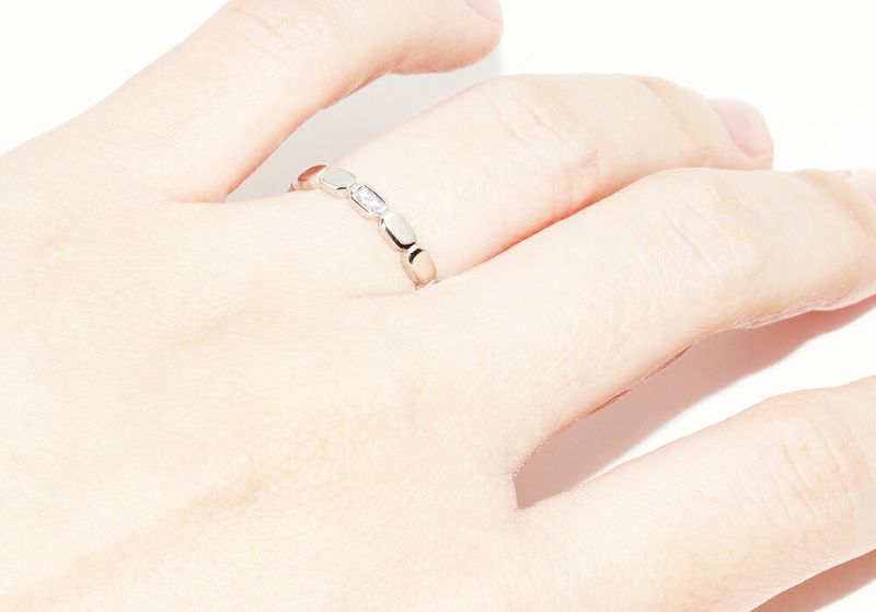 Chanel Pt950 Diamond 2P (approx 002ct) Première Promes Wedding Ring Width 25mm