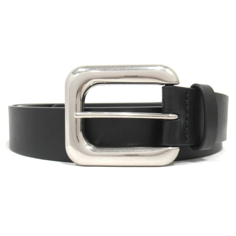 Bottega Veneta Leather Belt Square Buckle Size L Black Mens Used