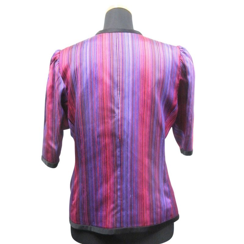 Yves Saint Laurent Collarless Jacket Blouson Quarter Sleeve